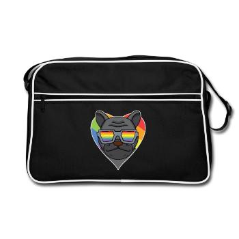 Rainbow - Dog French Bulldog - Retro Bag - black/white - Front