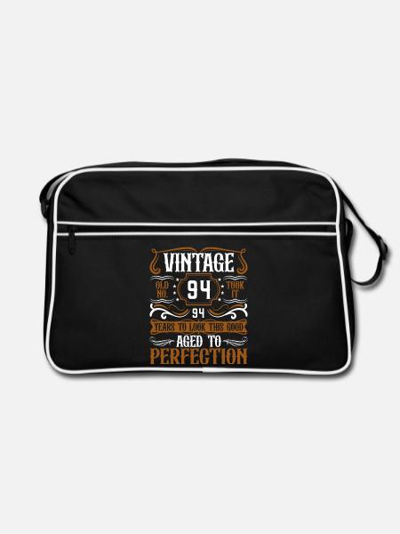94. Geburtstag Vintage Retro - Retro Tasche - Schwarz/Weiß