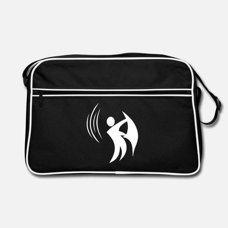 Sauna Aufguss Männchen Piktogramm - Retro Tasche - Schwarz/Weiß