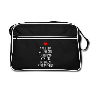 Nach Dem Auspacken Innerhalb Minuten Vernaschen - Retro Tasche - Schwarz/Weiß - Vorne