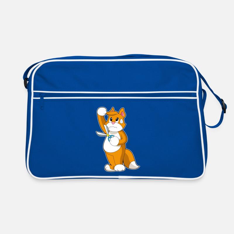 Cat Coiffeur Ciseaux Sac Retro