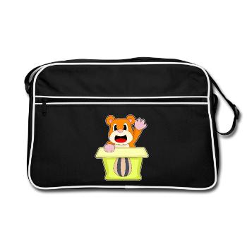 Hamster Karton - Retro Tasche - Schwarz/Weiß - Vorne