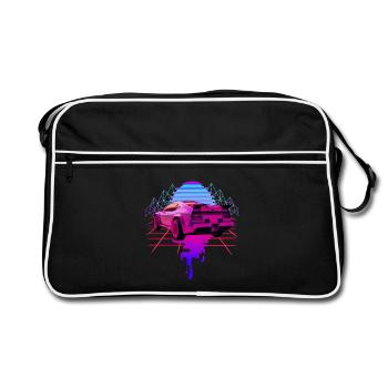 Aesthetics Sports Car Vaporwave Sunset Retrowave - Retro Bag - black/white - Front