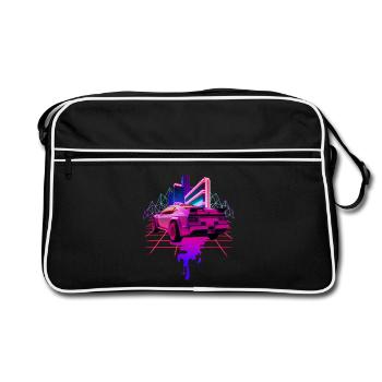 Retro Wave Sports Car Vaporwave - Retro Bag - black/white - Front