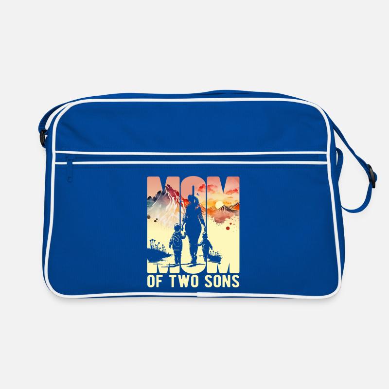 Mutter mit zwei Söhnen Muttertag Berge Mama Kind Retro Tasche