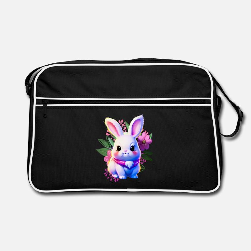 cute Easter Bunny Floral with Easter flowers Retro Bag