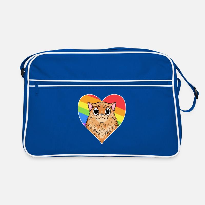 Rainbow - Cat with heart Retro Bag