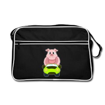 Pig Car - Retro Bag - black/white - Front