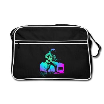 Playing On The Moon - Retro Tasche - Schwarz/Weiß - Vorne