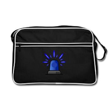 Sirène de lumière bleue - Sac Retro - noir/blanc - Devant