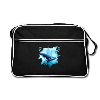 Motif de requin-baleine : Une majesté - Sac Retro - noir/blanc - Devant
