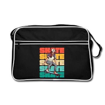 Skateboard Cool Skater Girl Colorful - Sac Retro - noir/blanc - Devant