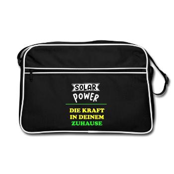 Solar Power Solar Kraft Eigenheim Hausbesitzer - Retro Tasche - Schwarz/Weiß - Vorne