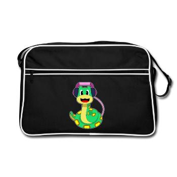 Snake Headphones Music - Retro Bag - black/white - Front
