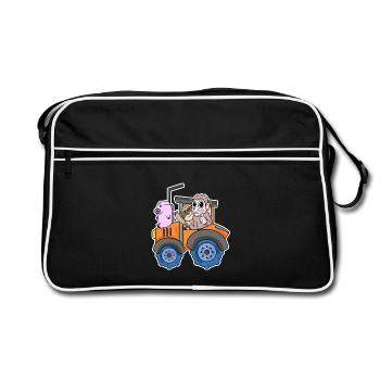 Tracteur Tracteur Animaux mignons - Sac Retro - noir/blanc - Devant