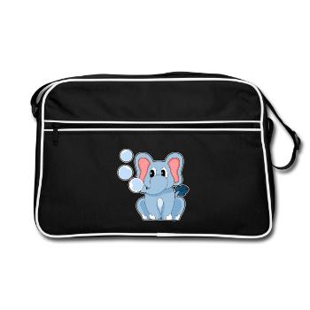 Cute elephant - Retro Bag - black/white - Front