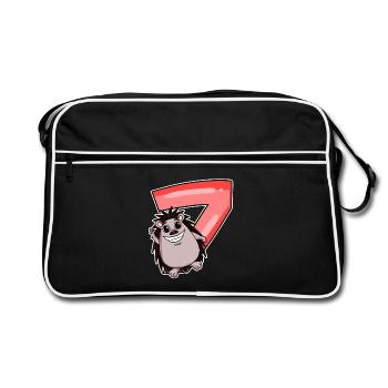 7 birthday 7 years old with animal motif - seven - Retro Bag - black/white - Front
