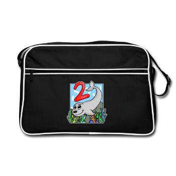 2 anniversaire 2 ans avec motif animal - deux - Sac Retro - noir/blanc - Devant