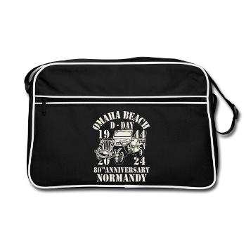 Omaha Beach D-Day 80th Anniversary Normandy - Retro Bag - black/white - Front