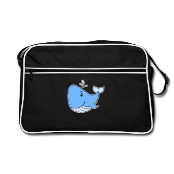 Baleine de mer - Sac Retro - noir/blanc - Devant