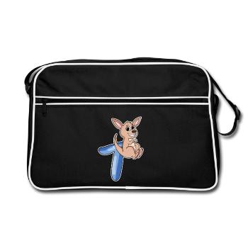 7e anniversaire Motif Kangourou - Sept ans - Sac Retro - noir/blanc - Devant
