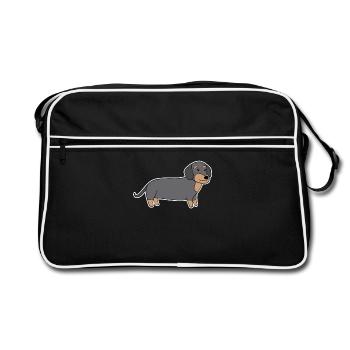 Dackel Dachshund Teckel - Sac Retro - noir/blanc - Devant