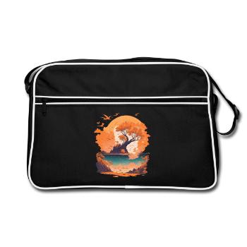Natur pur Urlaub Entspannung - Retro Tasche - Schwarz/Weiß - Vorne