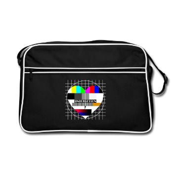 Testbild Herz Unvergessen TV 90er Party 80er Jahre - Retro Tasche - Schwarz/Weiß - Vorne