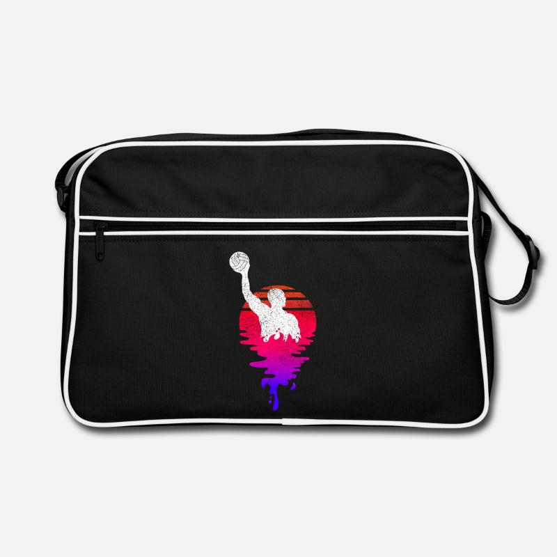 Wasserball Spieler Sunset - Retro Tasche - Schwarz/Weiß