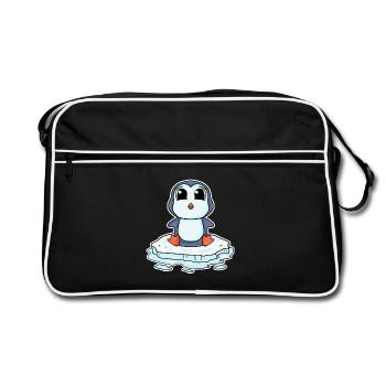Pinguin Pinguine - Retro Tasche - Schwarz/Weiß - Vorne