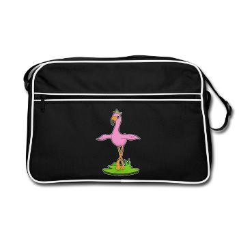 Couronne de flamant rose - Sac Retro - noir/blanc - Devant