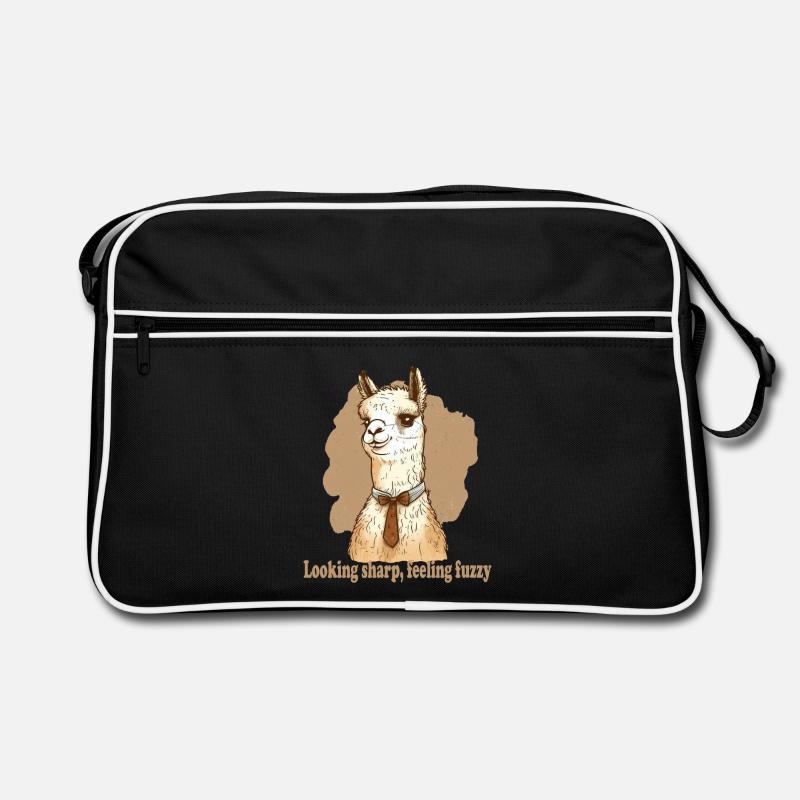 Looking sharp feeling fuzzy llama Retro Bag
