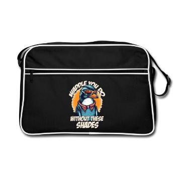 Pingouin de style cool avec des lunettes de soleil - Sac Retro - noir/blanc - Devant