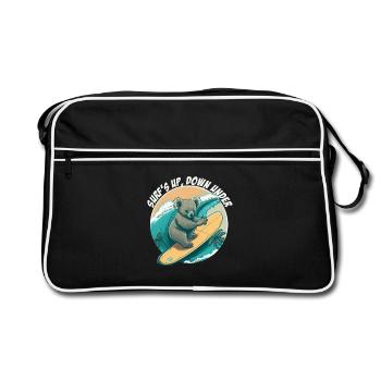 Down under surfing koala bear - Retro Bag - black/white - Front