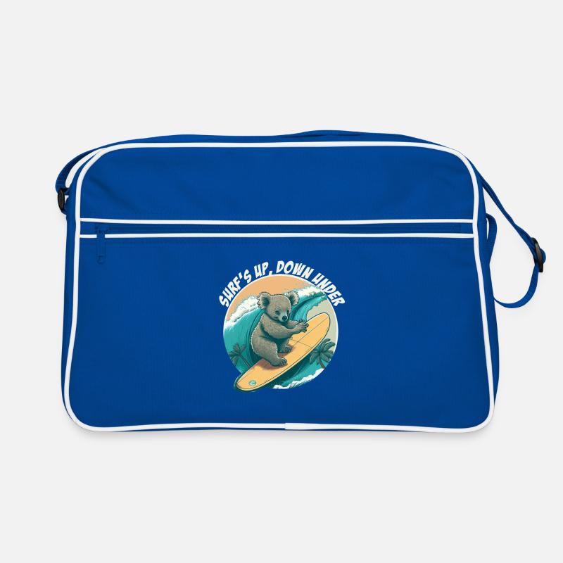 Down under surfing koala bear Retro Bag