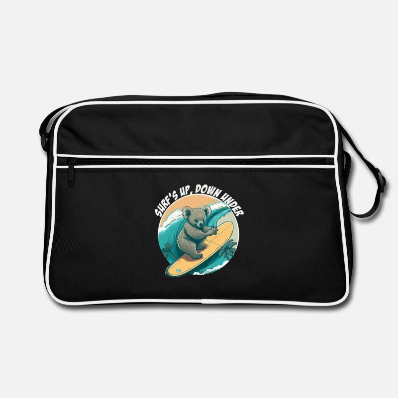 Down under surfender Koalabär Retro Tasche