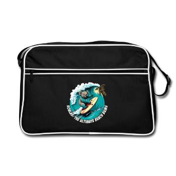 Beach Bums Koala s’amuse à surfer - Sac Retro - noir/blanc - Devant