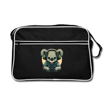 Koala bear with Walkman - Retro Bag - black/white - Front