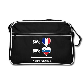 Slovénie et France Drapeaux 100% géniaux - Sac Retro - noir/blanc - Devant