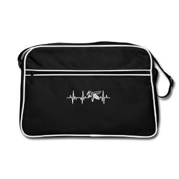 Honigbiene Pulsschlag - Retro Tasche - Schwarz/Weiß - Vorne