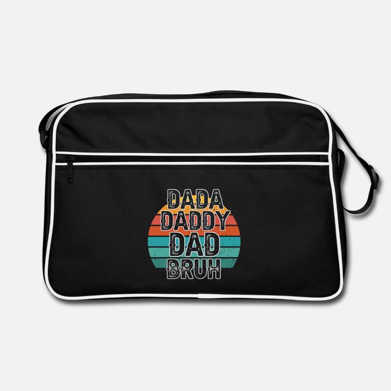 Retro 70er Jahre Design mit Dada Dad Bruh Schriftzug Retro Tasche