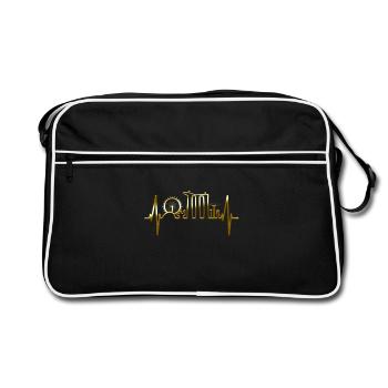 Singapore Skyline Heartbeat Asia I Love Singapore - Sac Retro - noir/blanc - Devant