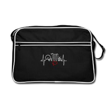 Singapore Skyline Heartbeat Asia I Love Singapore - Sac Retro - noir/blanc - Devant