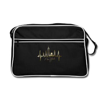 New York Skyline coeur coeur USA cadeau NY - Sac Retro - noir/blanc - Devant