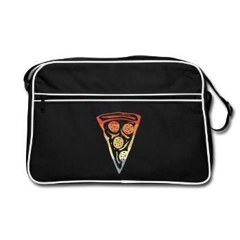 Retro slice of pizza - Retro Bag - black/white - Front