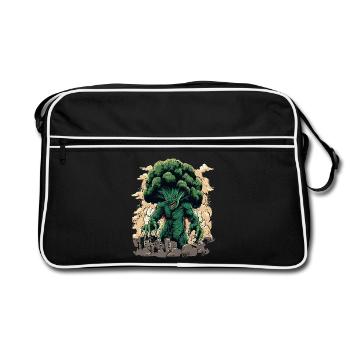 Giant Broccoli Monster Japan Kaiju Vegetables - Retro Bag - black/white - Front