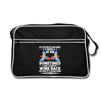 Mes aras écarlates me font parfois un clin d'œil - Sac Retro - noir/blanc - Devant