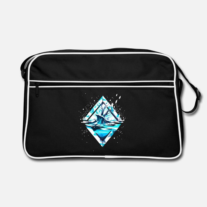 Schnee Eiskristall Winterlandschaft Retro Tasche