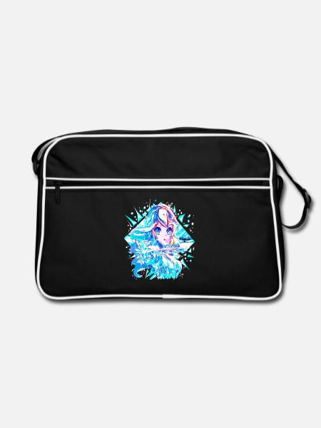 Anime Reine des neiges Princesse des glaces - Sac Retro - noir/blanc - Devant