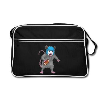 Beutelratte American Football Sport - Retro Tasche - Schwarz/Weiß - Vorne